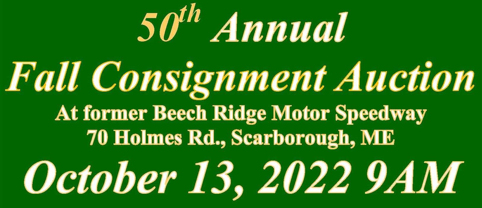 50TH ANNUAL FALL CONSIGNMENT AUCTION Auction