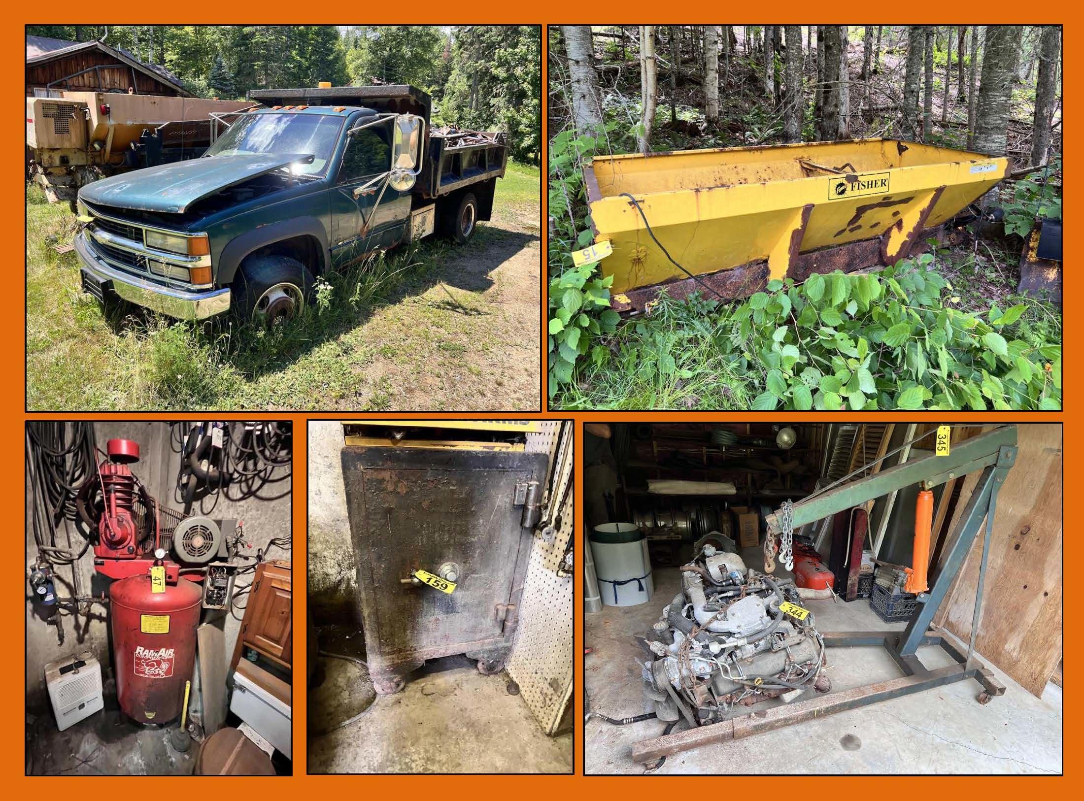 PUBLIC TIMED ONLINE AUCTION 1998 CHEVY 3500 DUMP, SHOP TOOLS, WELDING EQ. Auction