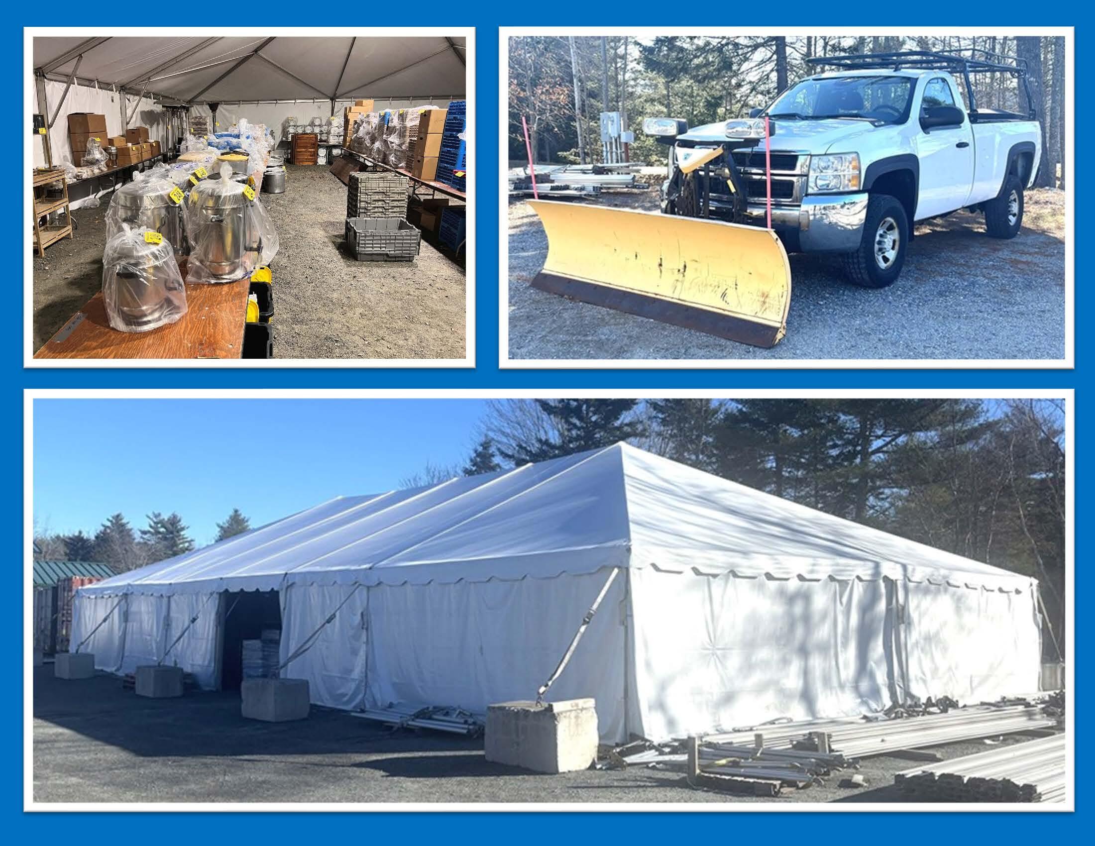 EVENT RENTAL EQUIPMENT - TENTS - DISHWARE - CHAIRS - TABLES Auction