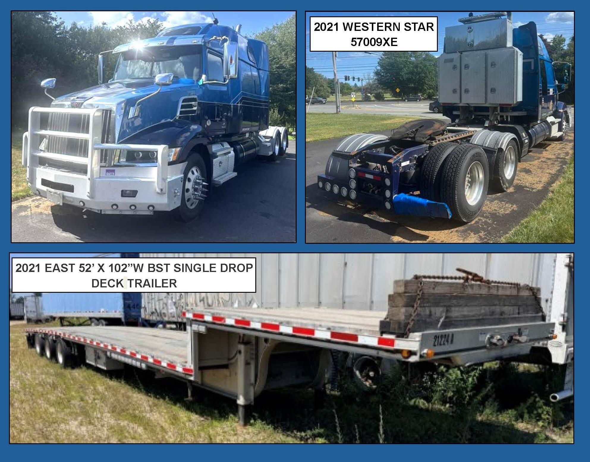 SECURED PARTY SALE BY PUBLIC TIMED ONLINE AUCTION, 2021 WESTERN STAR & 2021 EAST TRAILER Auction