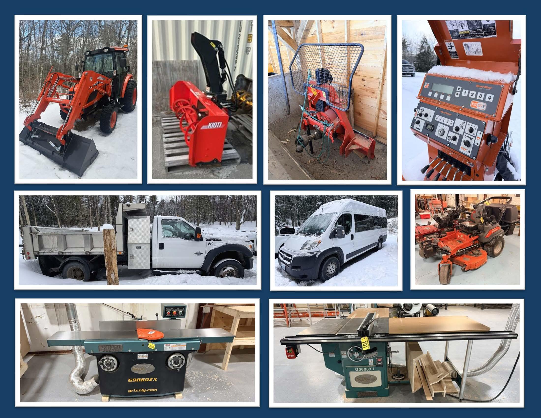 TRUSTEE'S SALE BY TIMED ON LINE AUCTION, TRACTORS, PORTABLE SAWMILL, VEHICLES, WOOD SHOP, OFFICE Auction