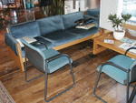 Oak Frame Sofa & side arm chainr Auction Photo