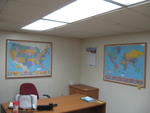 FRAMED WORLD AND USA MAPS Auction Photo
