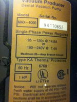 MATRX MAX-1000 DENTAL VACUUM Auction Photo