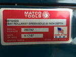 MATCO MB7525DG 2-BAY ROLLAWAY Auction Photo