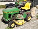 JOHN DEERE STX38 TRACTOR W/ MOWER, BAGGER Auction Photo