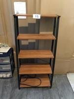 5-WOODEN SHELF METAL FRAME DISPLAY