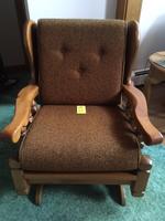 WOODEN ROCKING CHAIR-CUSHIONED Auction Photo