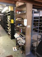 8 SECTIONS OF METAL PARTS SHELVING, 36'W X 84 Auction Photo