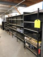	7 SECTIONS OF METAL PARTS SHELVING, 36'W X 84