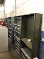 12 SECTIONS OF METAL PARTS SHELVING, 36'W X 84 Auction Photo