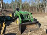 JOHN DEERE 855 COMPACT TRACTOR, LOADER, MOWER DECK Auction Photo